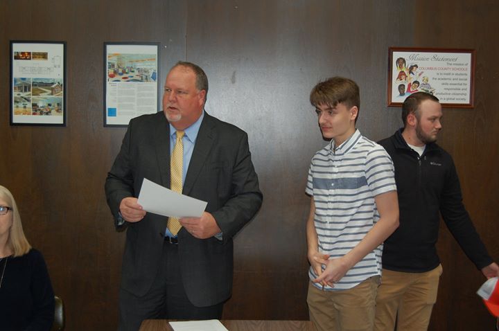 During the March board meeting, Cole Weatherford was recogni...
